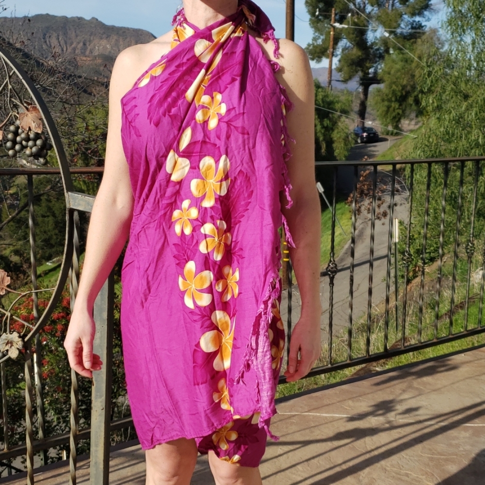 Long Sarong- Hibiscus Beauty